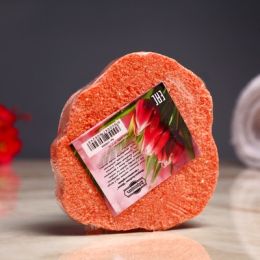 Бомбочка для ванны "Цветок" с ароматом клубники, красная