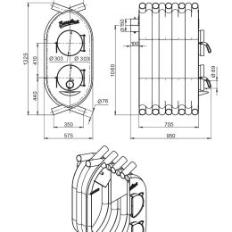 Печь отопительная ВЕЗУВИЙ АОГТ 600