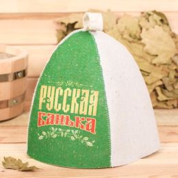 Шапка с цветным клином  "Русская банька"