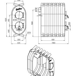 Печь отопительная ВЕЗУВИЙ АОГТ 900