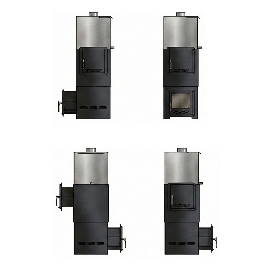 Печь банная ПароМан 6 ЗК 30, бак 100, дверца со стеклом