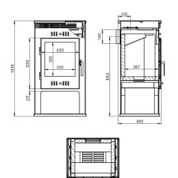 Печь-Камин ASTON 11 кВт (180 м3) Талькохлорит