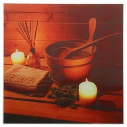 Картина для бани «Интерьер со свечами», 30х30 см
