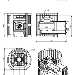 Чугунная печь для бани ЭТНА Стандарт 14 (ДТ-3)