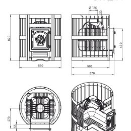 Чугунная печь для бани ЭТНА 18 (ДТ-4С) Стандарт б/в