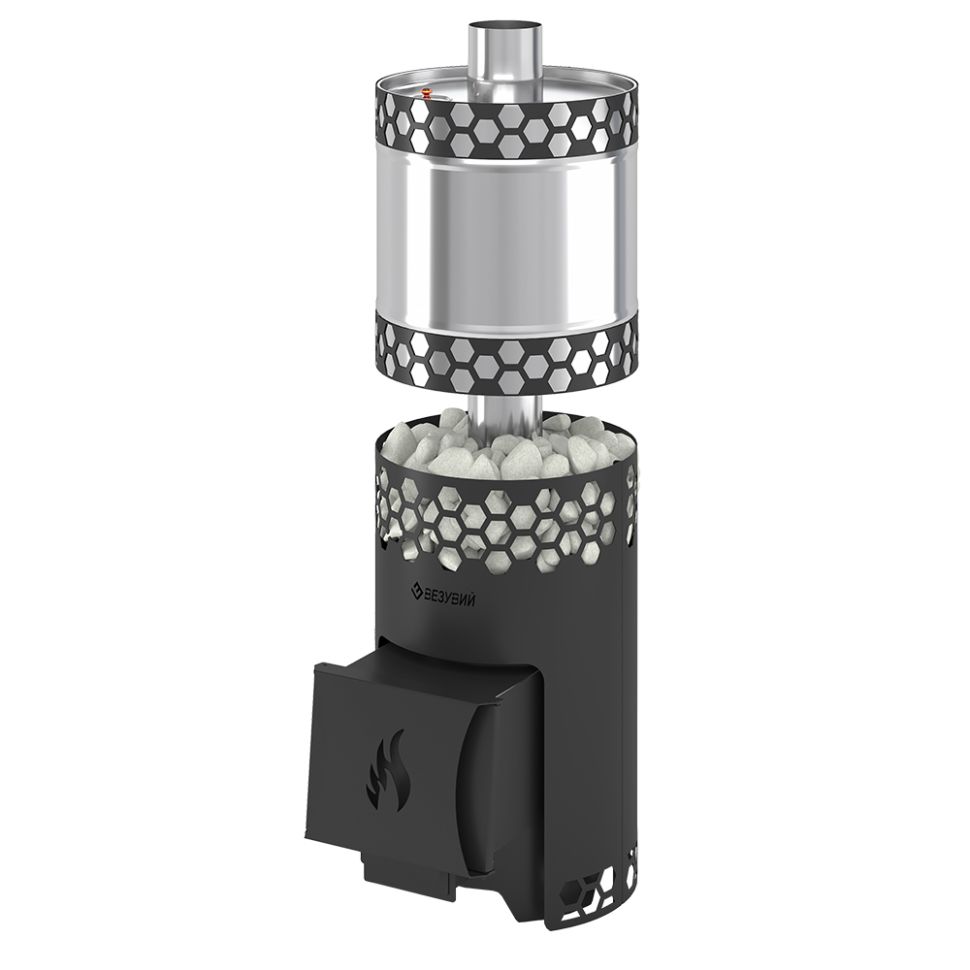 Печь для бани Везувий "Чёрная Пчёлка" с баком