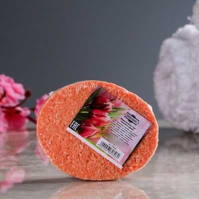 Бомбочка для ванны "Узоры" с ароматом клубники, красная