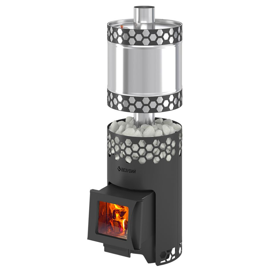 Печь для бани Везувий "Чёрная Пчёлка С" с баком