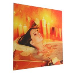Картина для бани «Девушка в ванной со свечами», 30х30 см