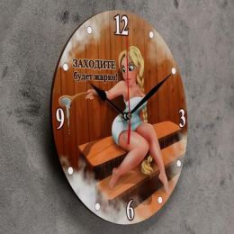 Часы настенные "Заходите, будет жарко!", плавный ход, d-24 см