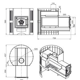 Печь для бани ВЕЗУВИЙ Скиф Стандарт 12 (ДТ-3)