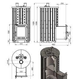 Печь для бани Эверест "Steam Master 44 INOX" Ламель Амфиболит, S-20