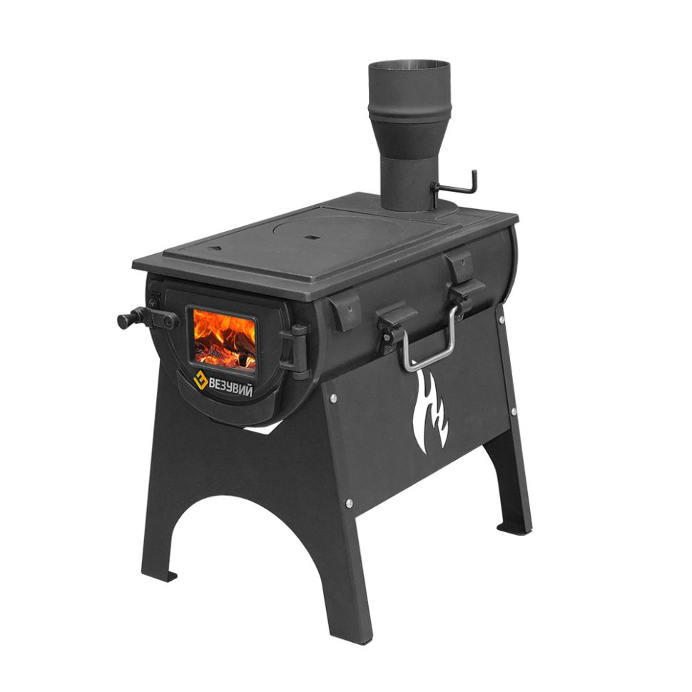 Печь "Везувий Travel" (из чугуна) на подставке