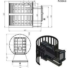 Печь для бани ВЕЗУВИЙ Легенда Ретро Ковка 24 (224) L-280