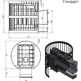 Печь для бани Везувий Легенда Ретро Стандарт 24 (ДТ-4С)