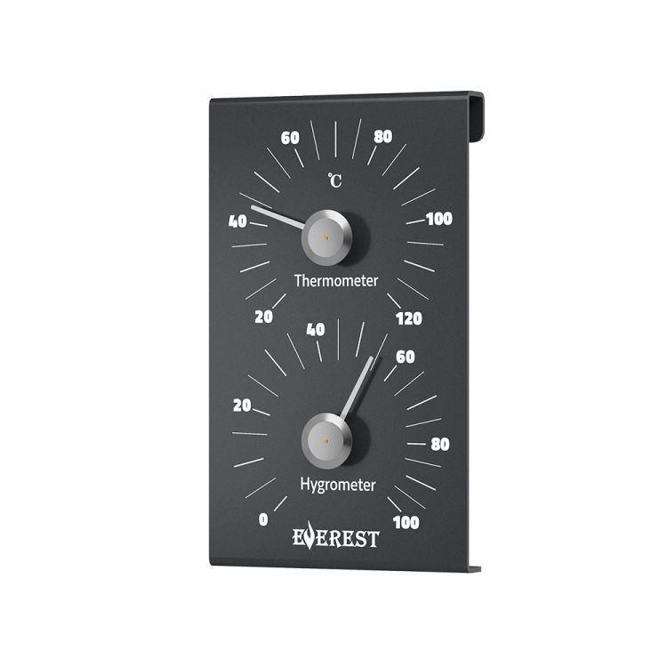 Термогигрометр EVEREST "Line", алюминий BLACK (TG-23)