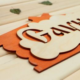 Табличка для бани "Сауна" в виде избы 30х17см