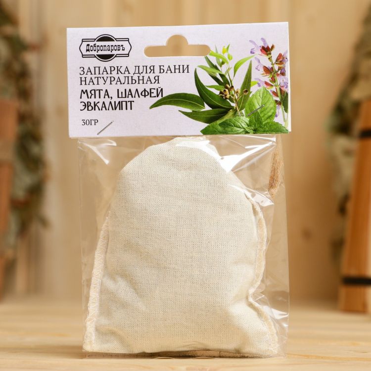 Запарка для бани Мята, Шалфей, Эвкалипт