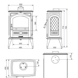 Печь-камин Везувий SV-08 "Антрацит"