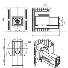 Печь для бани ВЕЗУВИЙ Скиф Стандарт 16 (ДТ-3С)