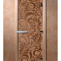 Дверь для сауны Doorwood «Хохлома» (Ольха) 8мм