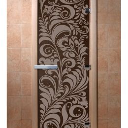 Дверь для сауны Doorwood «Хохлома» (Ольха) 8мм