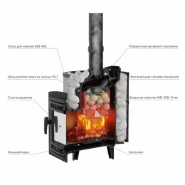 Печь банная Prometall Атмосфера М КТТ сетка нержавейка