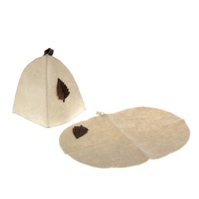 Комплект Банный  (шапка, коврик, войлок)   бел. Б1601