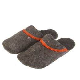 Тапочки мужские комибинированные, оранжевый, люкс мягкий