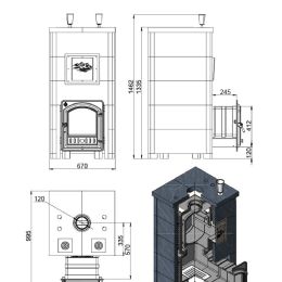 Печь Эверест "Легкий пар Профи" каменка из чугуна, Талькохлорит, S-50 мм