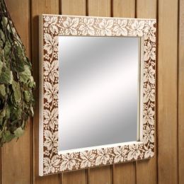 Зеркало настенное "Виноградная лоза" для бани, 38×38 см