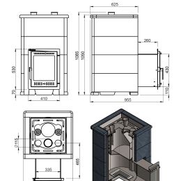 Печь для бани Эверест "Steam Master 38 INOX" Амфиболит, S-40