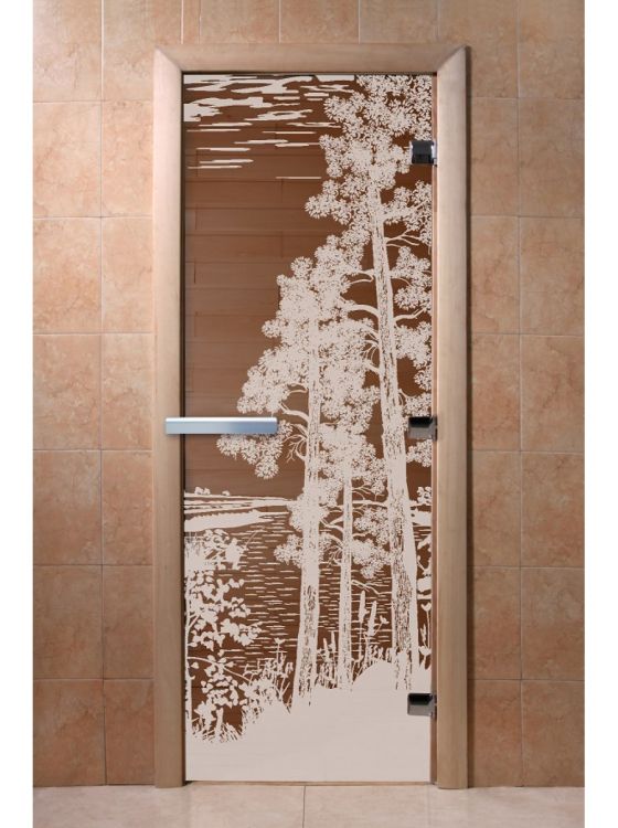 Дверь для сауны Doorwood «Рассвет» (Ольха) 8мм