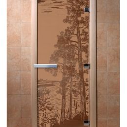 Дверь для сауны Doorwood «Рассвет» (Ольха) 8мм