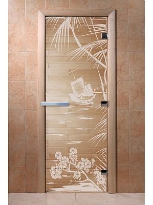 Дверь для сауны Doorwood «Голубая лагуна» (Ольха) 8мм