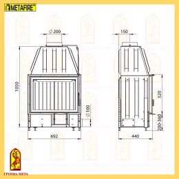 Каминная топка Мета Рона 714Ш