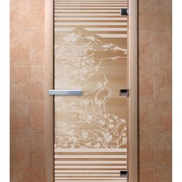 Дверь для сауны Doorwood «Япония» (Ольха) 8мм