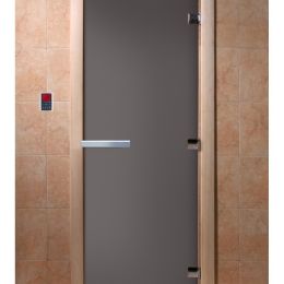 Дверь для сауны Doorwood Графит Матовая (Ольха) 8мм