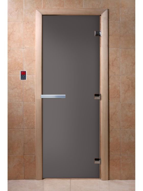 Дверь для сауны Doorwood Графит Матовая (Ольха) 8мм