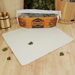 Коврик для бани в косметичке "Классический" прямоугольный, белый