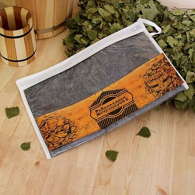 Коврик для бани в косметичке "Классический" прямоугольный, серый