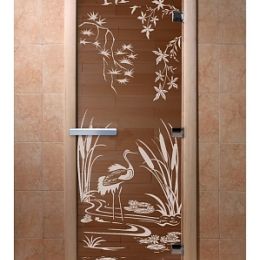 Дверь для сауны Doorwood «Камышовый рай» (Ольха) 8мм