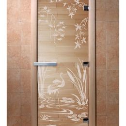 Дверь для сауны Doorwood «Камышовый рай» (Ольха) 8мм