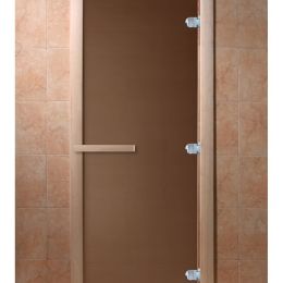Дверь для сауны Doorwood Теплая ночь Бронза Матовая (Листва) 8мм