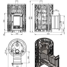 Печь для бани Эверест "Steam Master" GALAXY 18 (310) ЧУГУН