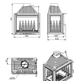 Каминная топка EVEREST A16 L
