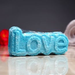 Бомбочка для ванны "Love" с ароматом шоколада, голубая