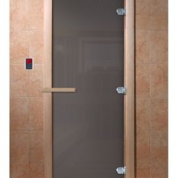 Дверь для сауны Doorwood Сумерки Графит (Листва) 8мм