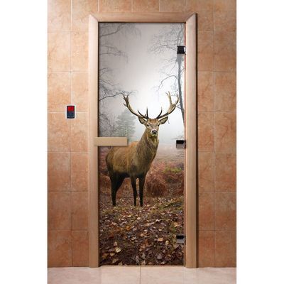 Дверь с фотопечатью, стекло 8 мм, размер коробки 190 × 70 см, левая, цвет А080