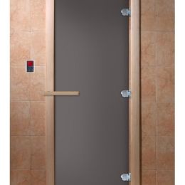 Дверь для сауны Doorwood Затмение Графит Матовый (Листва) 8мм